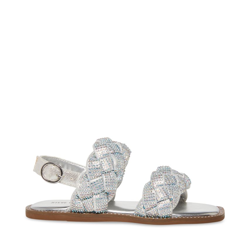 Sandalias Planas Steve Madden Jnewbie Niños Plateadas | ES IDS382